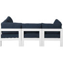  Meridian Nizuc 90" Navy Water Resistant Fabric Upholstered 4 pc Outdoor Patio Modular Sectional IMAGE 6
