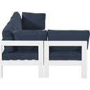  Meridian Nizuc 90" Navy Water Resistant Fabric Upholstered 4 pc Outdoor Patio Modular Sectional IMAGE 7