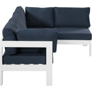  Meridian Nizuc 90" Navy Water Resistant Fabric Upholstered 4 pc Outdoor Patio Modular Sectional IMAGE 8