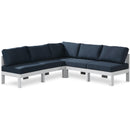  Meridian Nizuc 90" Navy Water Resistant Fabric Upholstered 5 pc Outdoor Patio Modular Sectional IMAGE 1