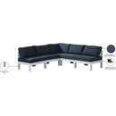  Meridian Nizuc 90" Navy Water Resistant Fabric Upholstered 5 pc Outdoor Patio Modular Sectional IMAGE 9