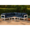  Meridian Nizuc 90" Navy Water Resistant Fabric Upholstered 5 pc Outdoor Patio Modular Sectional IMAGE 2