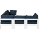  Meridian Nizuc 90" Navy Water Resistant Fabric Upholstered 5 pc Outdoor Patio Modular Sectional IMAGE 4