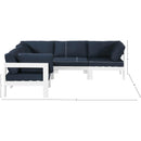  Meridian Nizuc 90" Navy Water Resistant Fabric Upholstered 5 pc Outdoor Patio Modular Sectional IMAGE 7