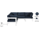 Meridian Nizuc 90" Navy Water Resistant Fabric Upholstered 5 pc Outdoor Patio Modular Sectional IMAGE 8