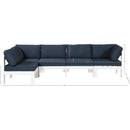  Meridian Nizuc 120" Navy Water Resistant Fabric Upholstered 5 pc Outdoor Patio Modular Sectional IMAGE 11