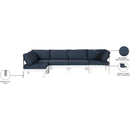  Meridian Nizuc 120" Navy Water Resistant Fabric Upholstered 5 pc Outdoor Patio Modular Sectional IMAGE 12