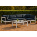  Meridian Nizuc 120" Navy Water Resistant Fabric Upholstered 5 pc Outdoor Patio Modular Sectional IMAGE 2