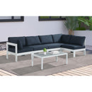  Meridian Nizuc 120" Navy Water Resistant Fabric Upholstered 5 pc Outdoor Patio Modular Sectional IMAGE 3