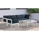  Meridian Nizuc 120" Navy Water Resistant Fabric Upholstered 5 pc Outdoor Patio Modular Sectional IMAGE 4