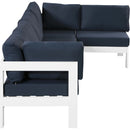  Meridian Nizuc 120" Navy Water Resistant Fabric Upholstered 5 pc Outdoor Patio Modular Sectional IMAGE 7