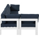  Meridian Nizuc 120" Navy Water Resistant Fabric Upholstered 5 pc Outdoor Patio Modular Sectional IMAGE 8