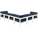  Meridian Nizuc 120" Navy Water Resistant Fabric Upholstered 6 pc Outdoor Patio Modular Sectional IMAGE 3