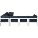  Meridian Nizuc 120" Navy Water Resistant Fabric Upholstered 6 pc Outdoor Patio Modular Sectional IMAGE 4