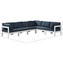  Meridian Nizuc 120" Navy Water Resistant Fabric Upholstered 6 pc Outdoor Patio Modular Sectional IMAGE 8