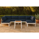  Meridian Nizuc 120" Navy Water Resistant Fabric Upholstered 6 pc Outdoor Patio Modular Sectional IMAGE 2