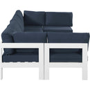  Meridian Nizuc 120" Navy Water Resistant Fabric Upholstered 6 pc Outdoor Patio Modular Sectional IMAGE 4