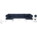  Meridian Nizuc 120" Navy Water Resistant Fabric Upholstered 6 pc Outdoor Patio Modular Sectional IMAGE 8