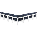  Meridian Nizuc 120" Navy Water Resistant Fabric Upholstered 7 pc Outdoor Patio Modular Sectional IMAGE 3