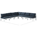 Meridian Nizuc 120" Navy Water Resistant Fabric Upholstered 7 pc Outdoor Patio Modular Sectional IMAGE 8