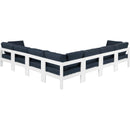  Meridian Nizuc 120" Navy Water Resistant Fabric Upholstered 7 pc Outdoor Patio Modular Sectional IMAGE 3