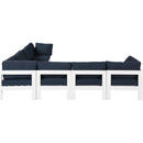  Meridian Nizuc 120" Navy Water Resistant Fabric Upholstered 7 pc Outdoor Patio Modular Sectional IMAGE 4
