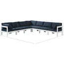  Meridian Nizuc 120" Navy Water Resistant Fabric Upholstered 7 pc Outdoor Patio Modular Sectional IMAGE 8