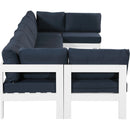  Meridian Nizuc 150" Navy Water Resistant Fabric Upholstered 7 pc Outdoor Patio Modular Sectional IMAGE 4