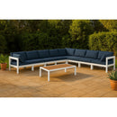  Meridian Nizuc 150" Navy Water Resistant Fabric Upholstered 8 pc Outdoor Patio Modular Sectional IMAGE 2