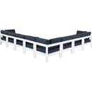  Meridian Nizuc 150" Navy Water Resistant Fabric Upholstered 8 pc Outdoor Patio Modular Sectional IMAGE 3