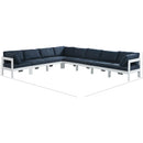  Meridian Nizuc 150" Navy Water Resistant Fabric Upholstered 8 pc Outdoor Patio Modular Sectional IMAGE 8