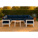  Meridian Nizuc 120" Navy Water Resistant Fabric Upholstered 8 pc Outdoor Patio Modular Sectional IMAGE 2