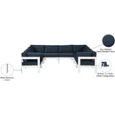  Meridian Nizuc 120" Navy Water Resistant Fabric Upholstered 8 pc Outdoor Patio Modular Sectional IMAGE 8