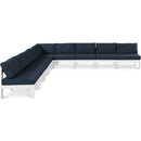  Meridian Nizuc 150" Navy Water Resistant Fabric Upholstered 9 pc Outdoor Patio Modular Sectional IMAGE 1