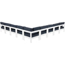  Meridian Nizuc 150" Navy Water Resistant Fabric Upholstered 9 pc Outdoor Patio Modular Sectional IMAGE 3