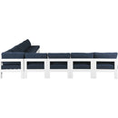  Meridian Nizuc 150" Navy Water Resistant Fabric Upholstered 9 pc Outdoor Patio Modular Sectional IMAGE 4