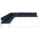  Meridian Nizuc 150" Navy Water Resistant Fabric Upholstered 9 pc Outdoor Patio Modular Sectional IMAGE 7