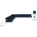  Meridian Nizuc 150" Navy Water Resistant Fabric Upholstered 9 pc Outdoor Patio Modular Sectional IMAGE 8
