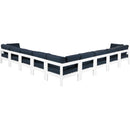  Meridian Nizuc 150" Navy Water Resistant Fabric Upholstered 9 pc Outdoor Patio Modular Sectional IMAGE 3