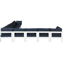  Meridian Nizuc 150" Navy Water Resistant Fabric Upholstered 9 pc Outdoor Patio Modular Sectional IMAGE 4