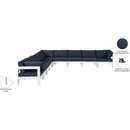  Meridian Nizuc 150" Navy Water Resistant Fabric Upholstered 9 pc Outdoor Patio Modular Sectional IMAGE 8