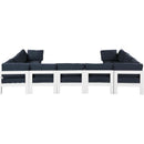  Meridian Nizuc 150" Navy Water Resistant Fabric Upholstered 9 pc Outdoor Patio Modular Sectional IMAGE 3