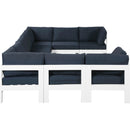  Meridian Nizuc 150" Navy Water Resistant Fabric Upholstered 9 pc Outdoor Patio Modular Sectional IMAGE 4