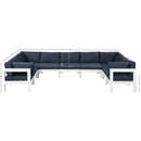  Meridian Nizuc 150" Navy Water Resistant Fabric Upholstered 9 pc Outdoor Patio Modular Sectional IMAGE 7