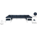  Meridian Nizuc 150" Navy Water Resistant Fabric Upholstered 9 pc Outdoor Patio Modular Sectional IMAGE 8