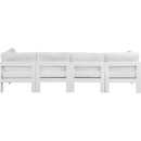  Meridian Nizuc 120" White Water Resistant Fabric Upholstered 4 pc Outdoor Patio Modular Sofa IMAGE 3