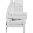  Meridian Nizuc 120" White Water Resistant Fabric Upholstered 4 pc Outdoor Patio Modular Sofa IMAGE 4