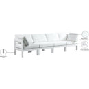  Meridian Nizuc 120" White Water Resistant Fabric Upholstered 4 pc Outdoor Patio Modular Sofa IMAGE 9