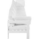  Meridian Nizuc 150" White Water Resistant Fabric Upholstered 5 pc Outdoor Patio Modular Sofa IMAGE 4