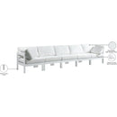  Meridian Nizuc 150" White Water Resistant Fabric Upholstered 5 pc Outdoor Patio Modular Sofa IMAGE 9